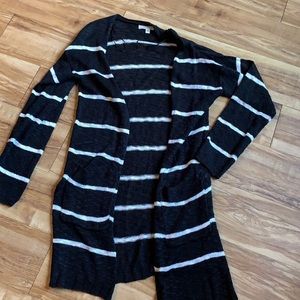 Love Tree black and white striped cardigan